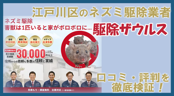 【ネズミ駆除業者・江戸川区】江戸川駆除ザウルスの口コミ・評判は？本当に信頼できる？