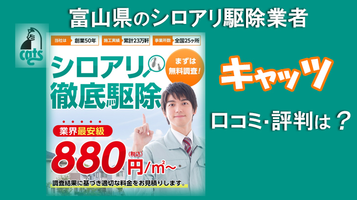 シロアリ駆除業者 富山県【キャッツ】 評判が急上昇中の理由とは？
